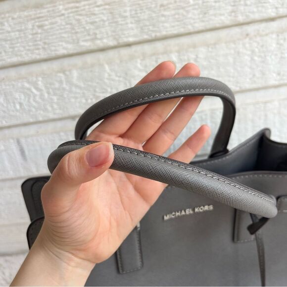 MICHAEL KORS Grey Leather Medium Hamilton Selma Tote Bag Raven Ciara - Picture 2 of 10